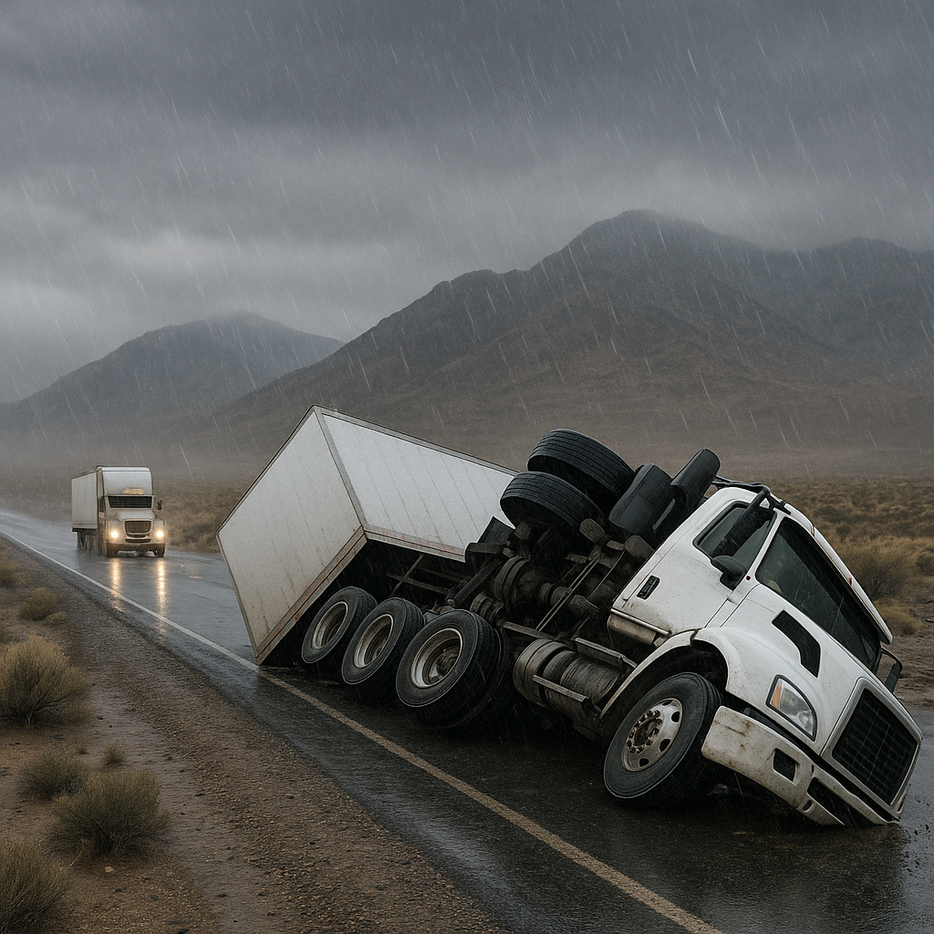 semi truck accidents Nevada monsoon storms illustration for Are semi truck accidents worse during Nevada monsoon storms