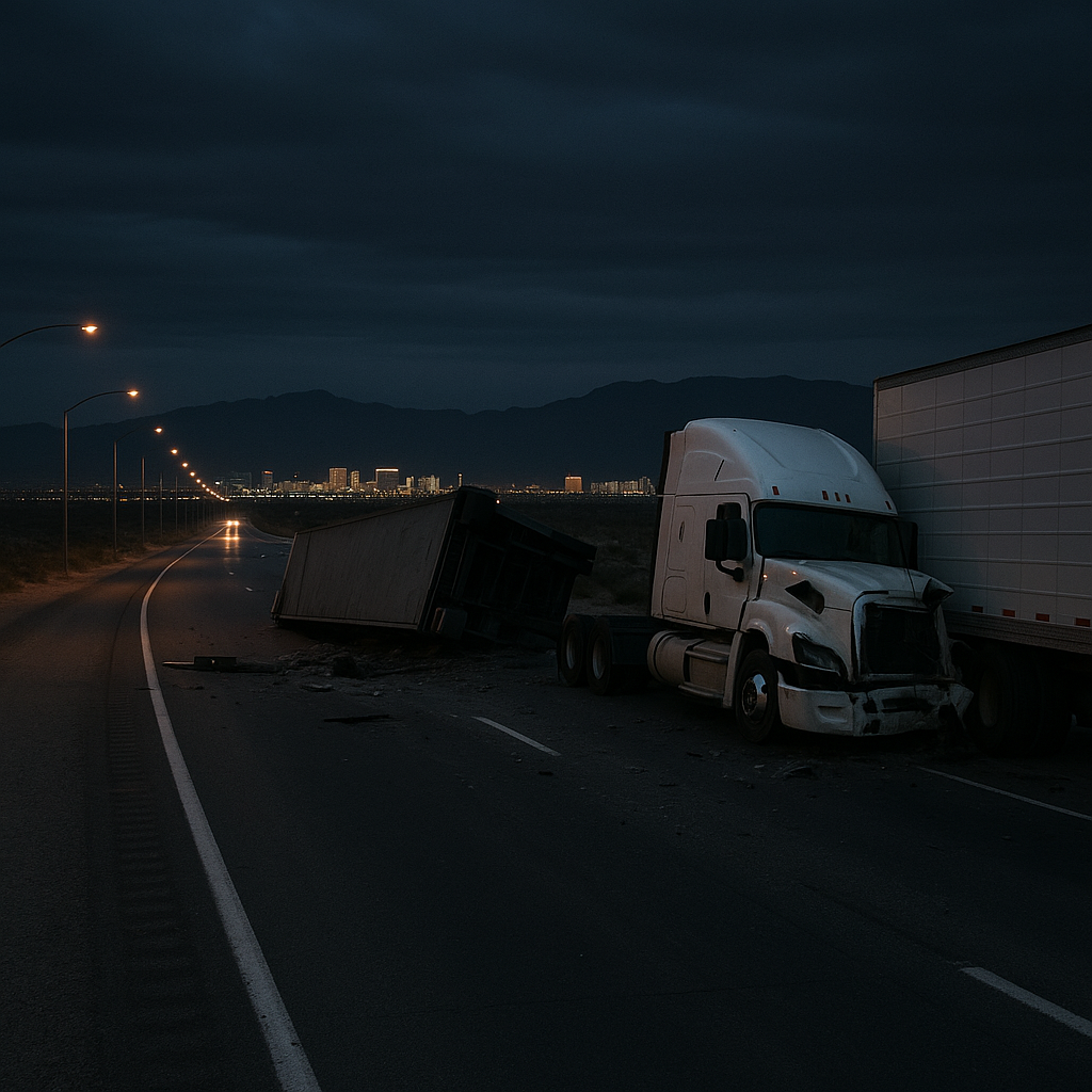 truck accidents at night Nevada illustration for Are truck accidents more common at night in Nevada
