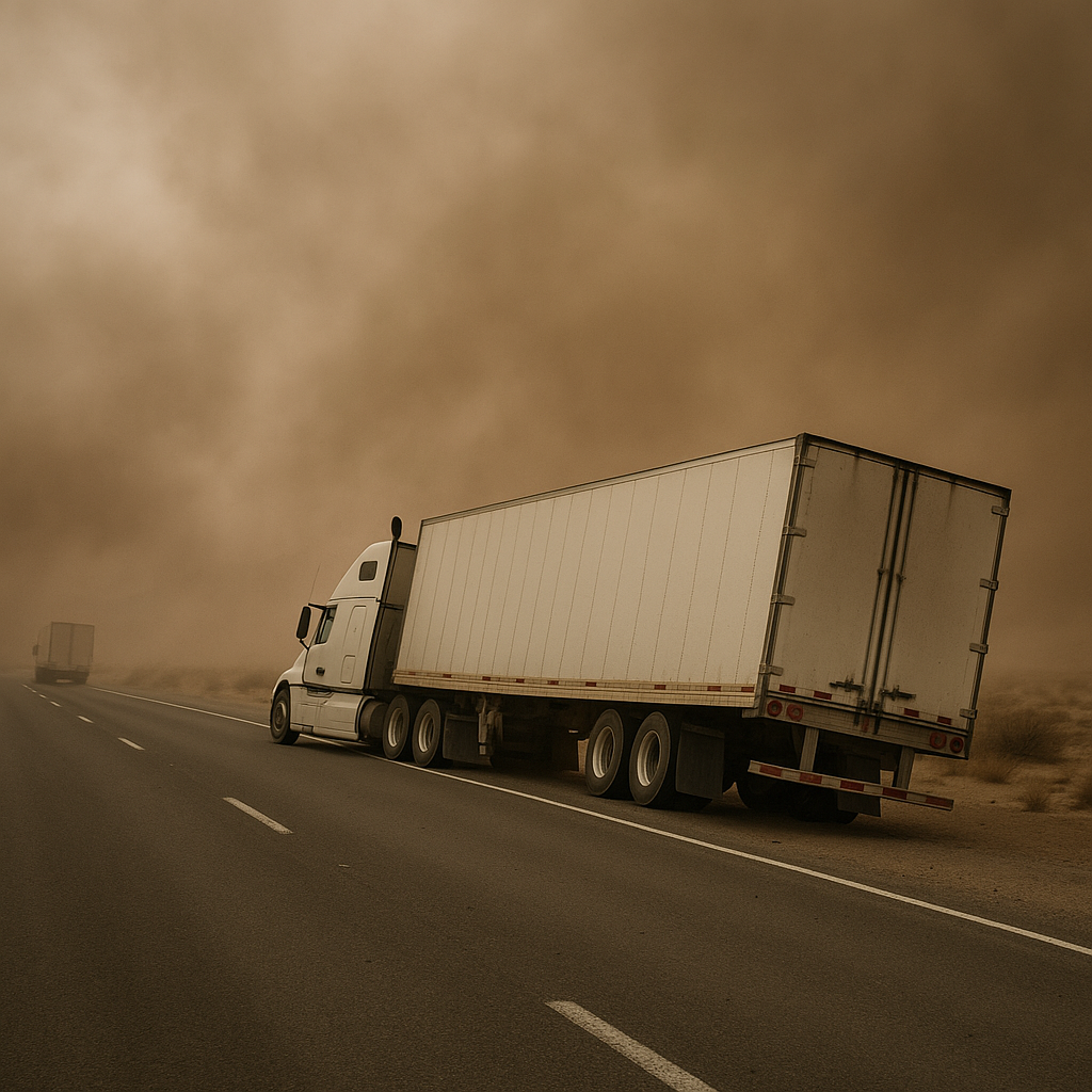 dust storms cause semi truck accidents Nevada illustration for Do dust storms cause semi truck accidents in Nevada