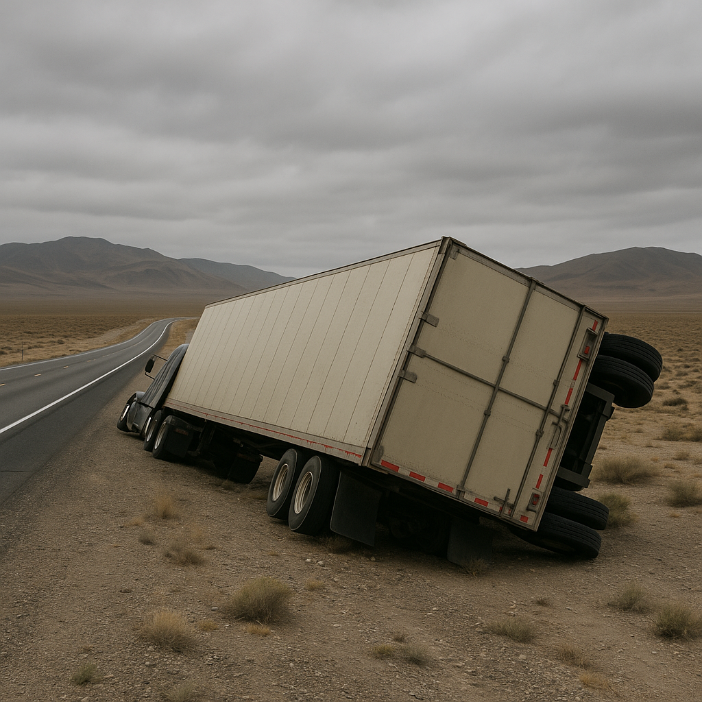 high winds cause semi truck rollovers Nevada illustration for Do high winds cause semi truck rollovers in Nevada