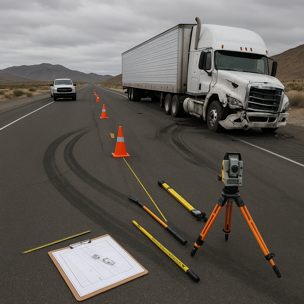 Illustration of How do investigators reconstruct Nevada truck accidents