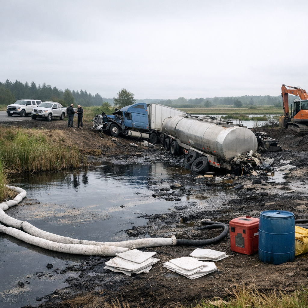 environmental damage truck accident insurance illustration for How Environmental Damage Claims Are Handled After Truck Accide