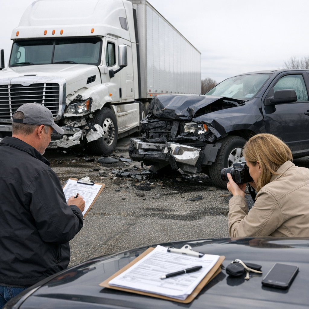 insurance fault determination truck accident illustration for How Insurance Determines Fault in Truck Accidents