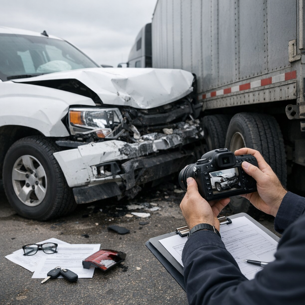 evidence truck accident insurance claim illustration for How Photos and Evidence Support Insurance Claims
