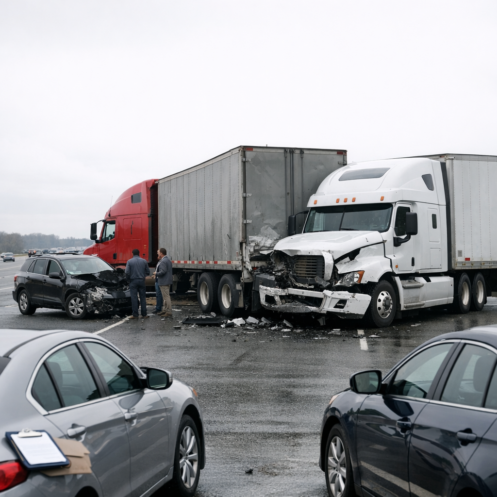 multiple insurers truck accident illustration for Multiple Insurers in a Truck Accident: What Happens Next?