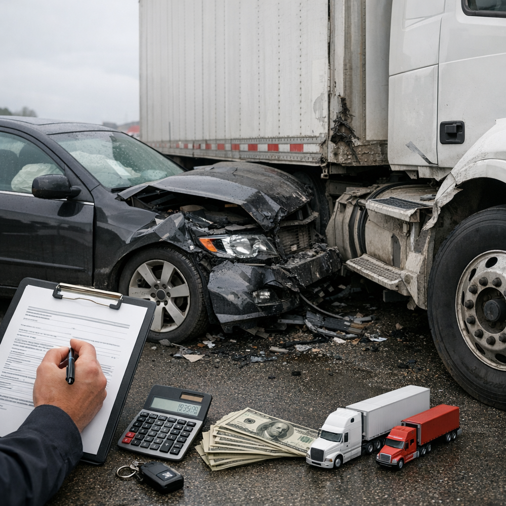 insurance payout factors truck accident illustration for What factors affect insurance payouts in truck accidents