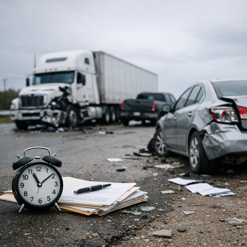 delay filing claim truck accident illustration for What happens if you delay filing a truck accident insurance claim