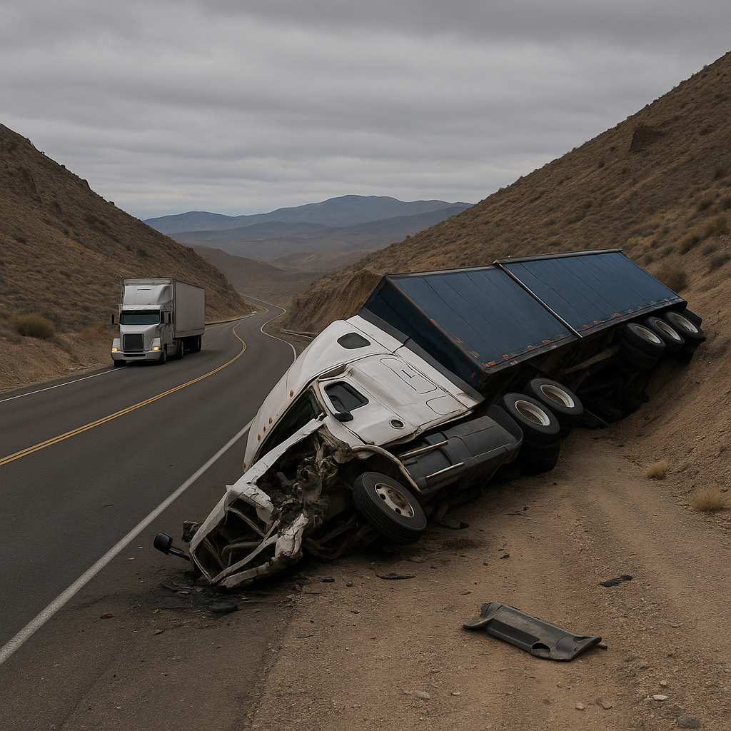 semi trucks crash downhill grades Nevada illustration for Why do semi trucks crash on downhill grades in Nevada