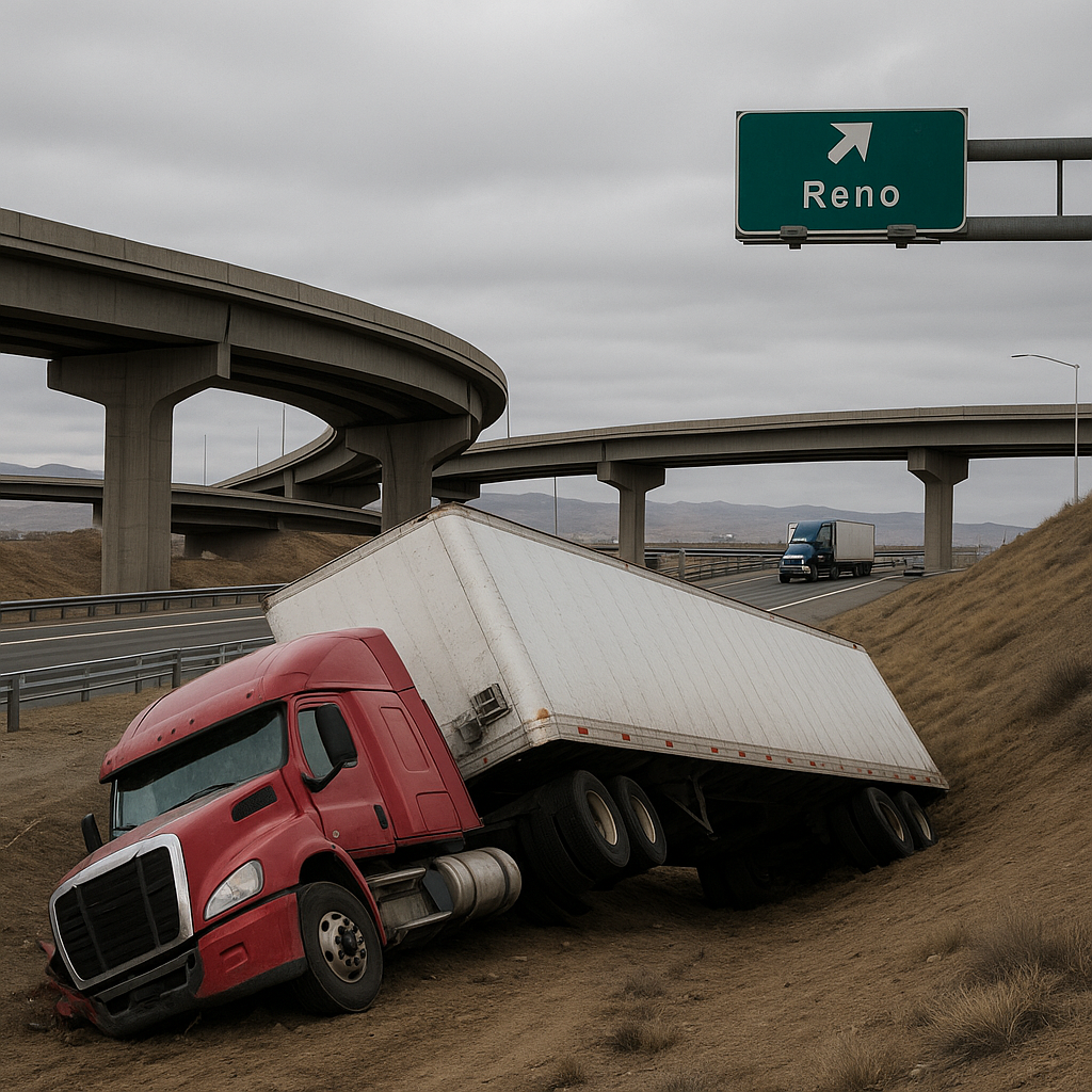 truck crashes Reno interchanges illustration for Why do truck crashes happen near Reno interchanges