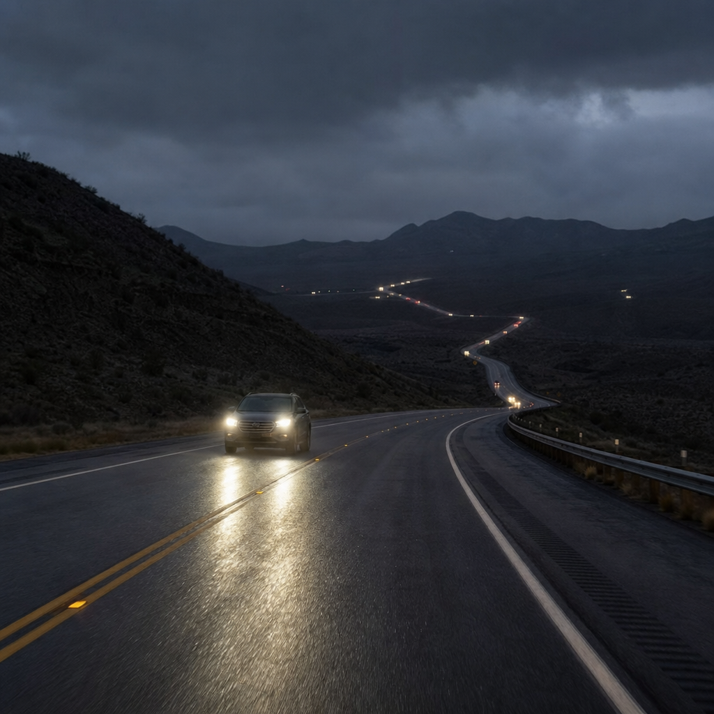 night driving conditions Nevada highways illustration for Night driving conditions on Nevada highways